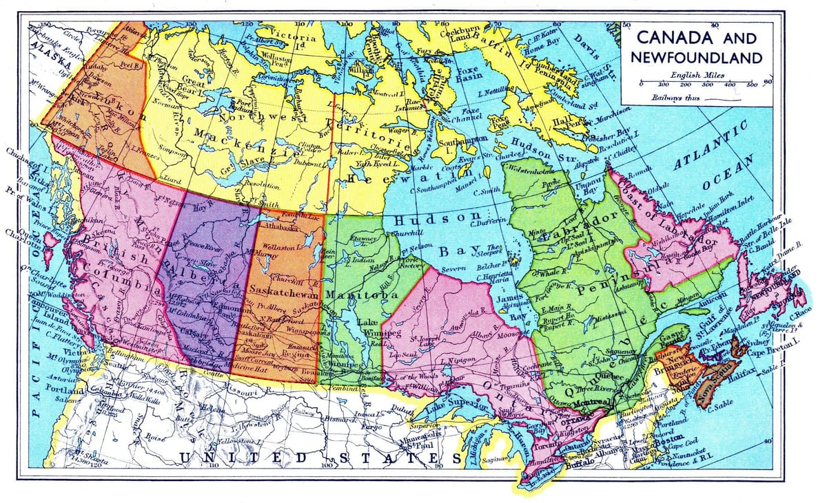 mapa de Canadá inundación