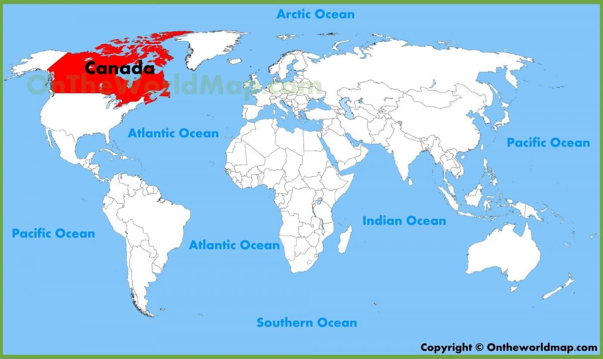 Canadá ubicación en el mapa del mundo
