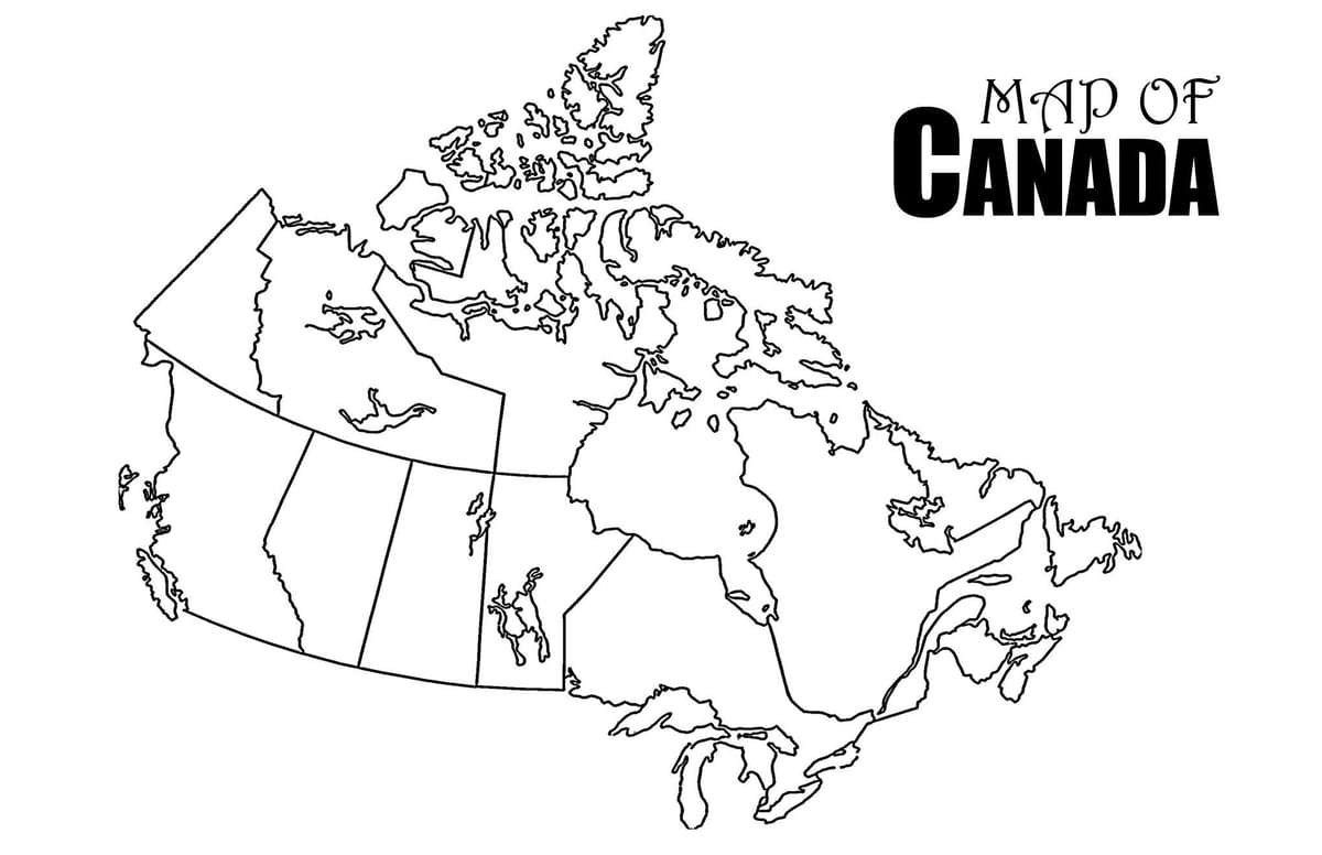 Mapa de canadá hoja de cálculo