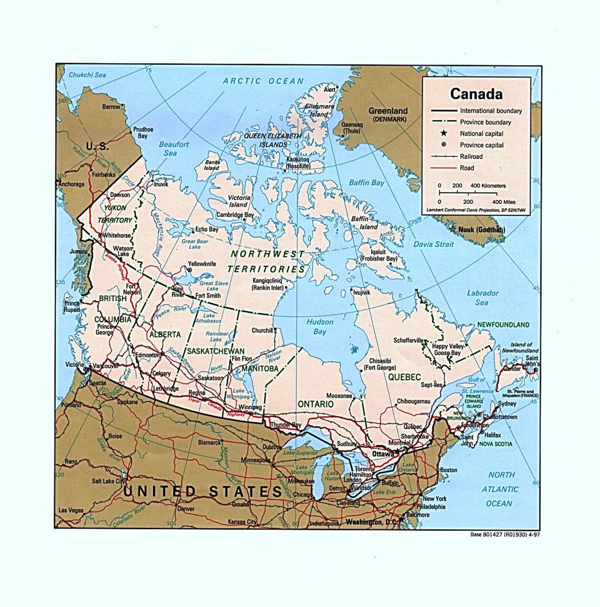 mapa de Canadá occidental mapa de carreteras