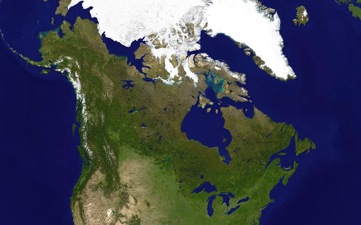 mapa de Canadá satélite