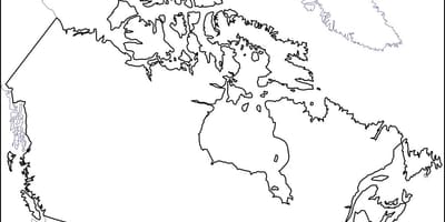 En blanco contorno del mapa de Canadá