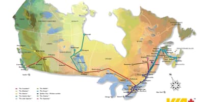 Canadá mapa de la red ferroviaria