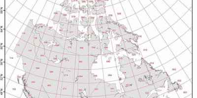 Mapa de Canadá latitud
