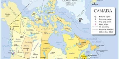 Mapa de Canadá de viaje