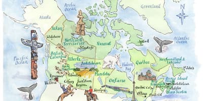Canadá mapa de lugares turísticos