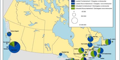 Mapa de puertos de Canadá
