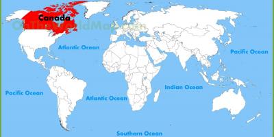 Canadá ubicación en el mapa del mundo