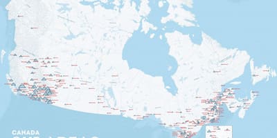 Canadá estaciones de esquí mapa