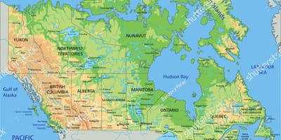Completamente etiquetados mapa de Canadá