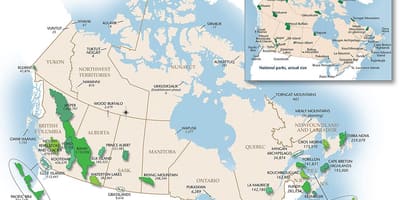 Parques de Canadá mapa