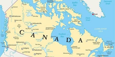 Mapa de Canadá 1700
