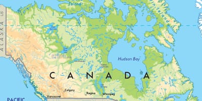 Canadá en un mapa
