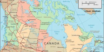 Mapa de Canadá y ciudades