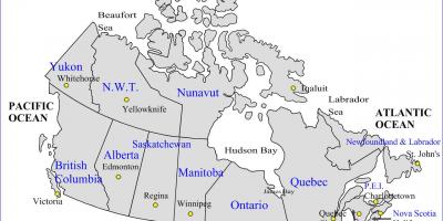 Mapa de carreteras de Canadá y las provincias