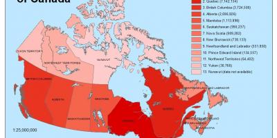 Demográficos mapa de Canadá