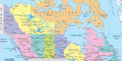 Mapa detallado de la región oriental de Canadá